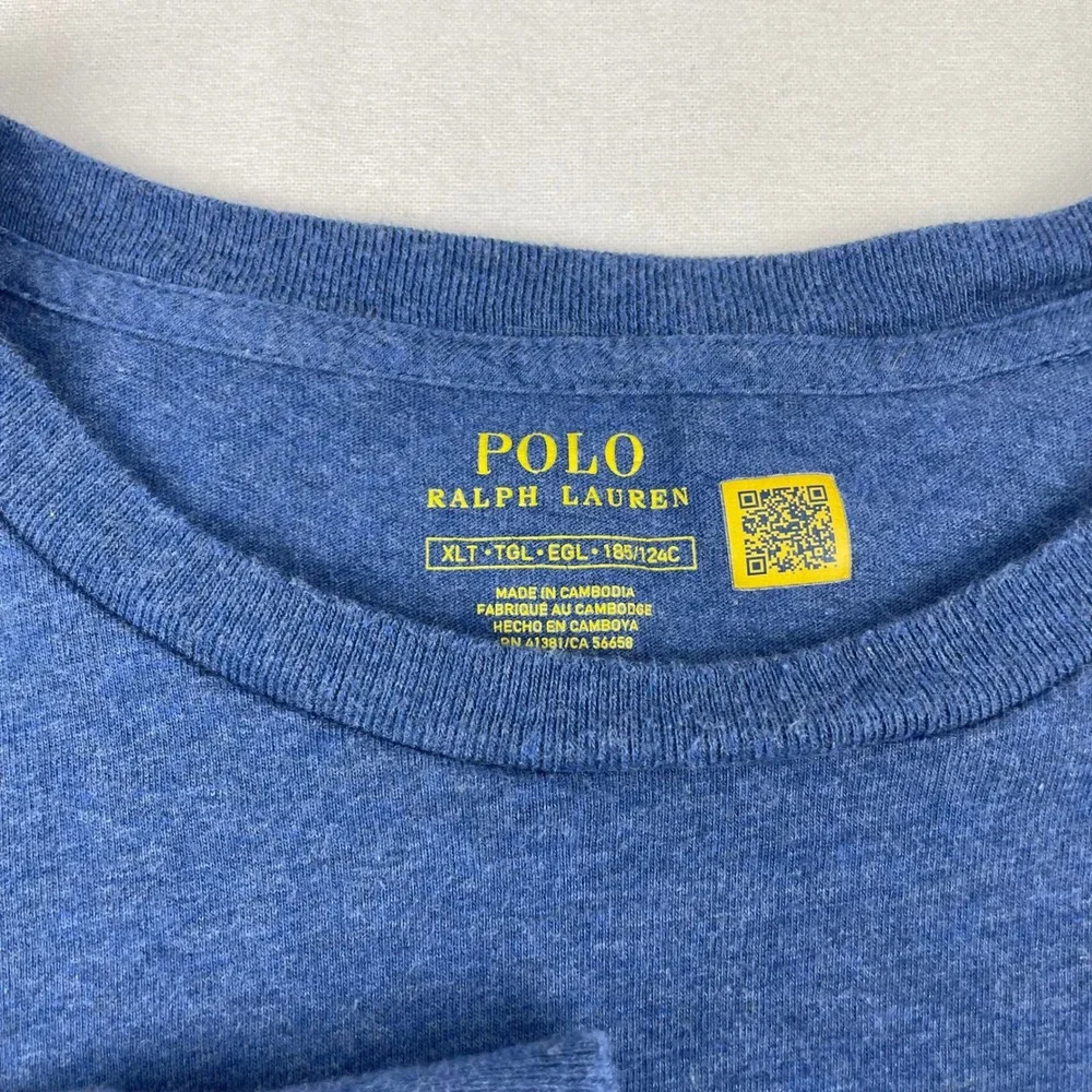 Polo Ralph Lauren Mens XLT Blue Heather Long Sleeve Pony Logo T-Shirt